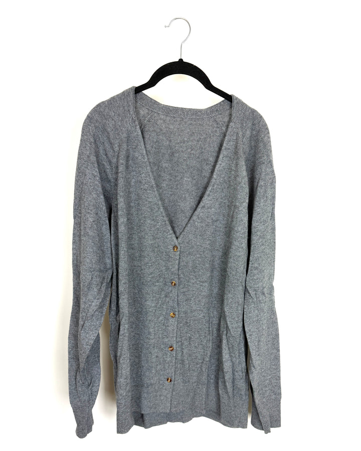 Gray Soft Knit Cardigan - Size 10/12