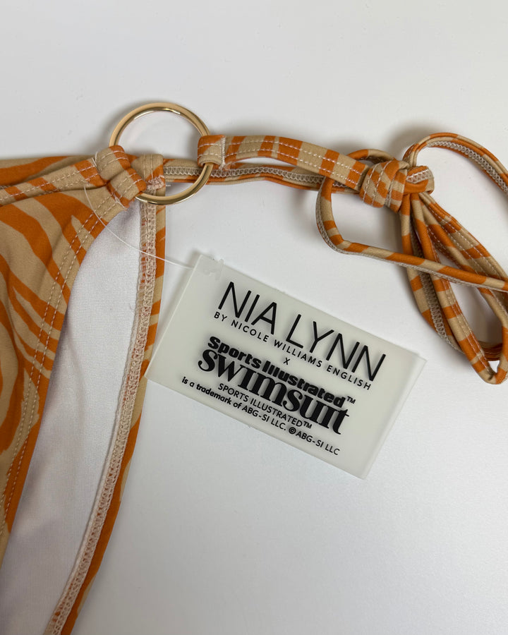 Orange Animal Print String Bikini Bottom - XS, S, M, L, XL