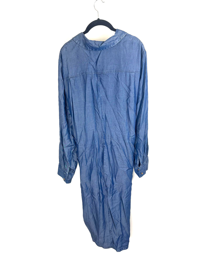 Faux Medium Wash Denim Dress - Size 2X