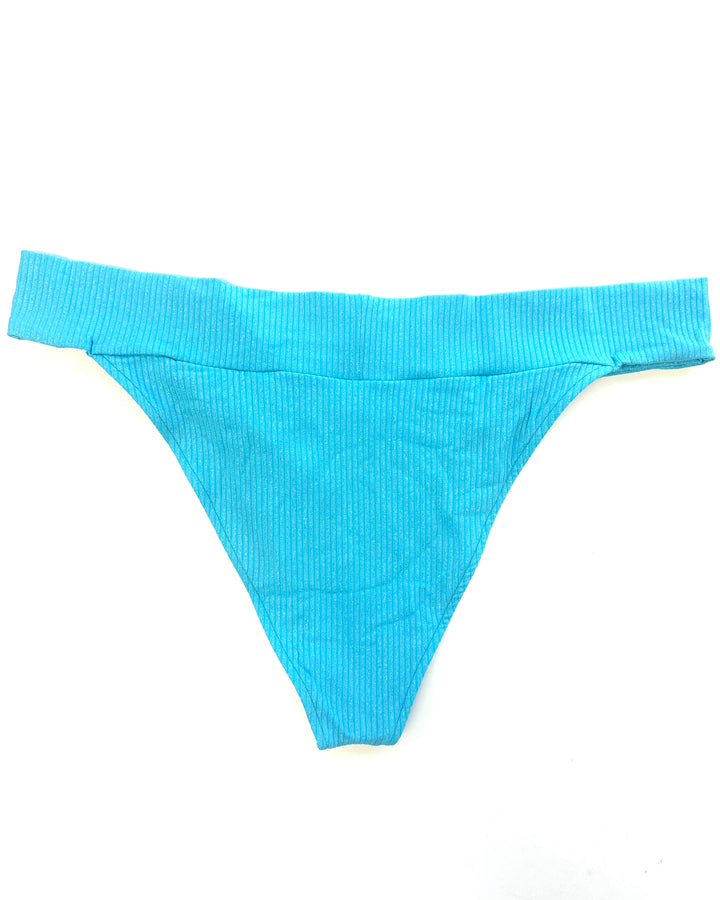 Metallic Blue Cheeky Bikini Bottom -  Extra Extra Large