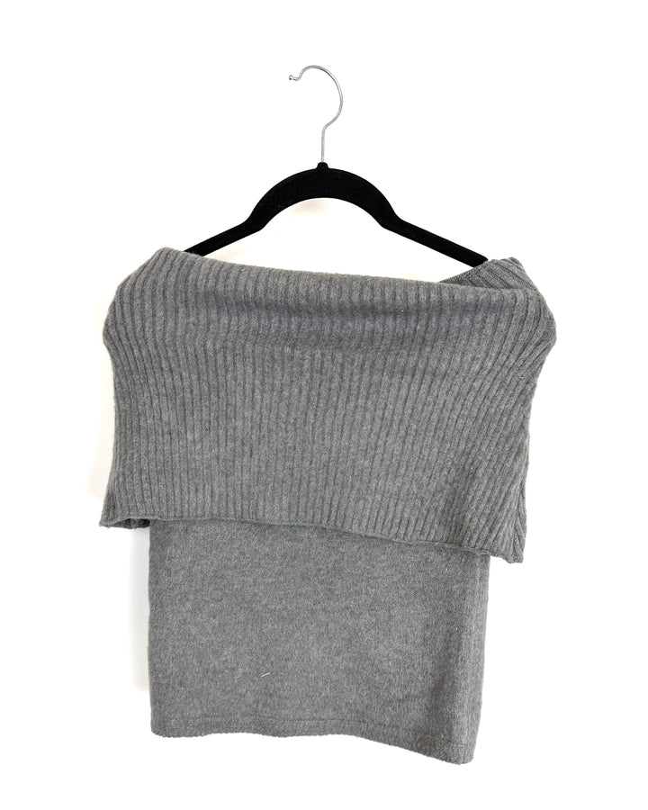Gray Knit Off The Shoulder Top - Size 2/4