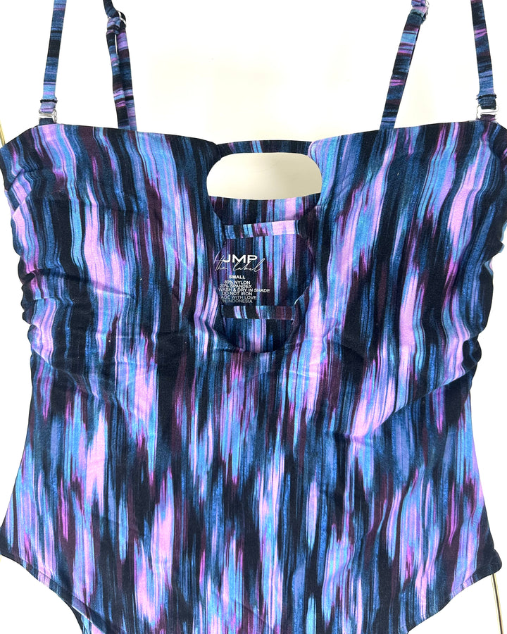 Blue And Purple One Piece Swimsuit - Extra Small and Small