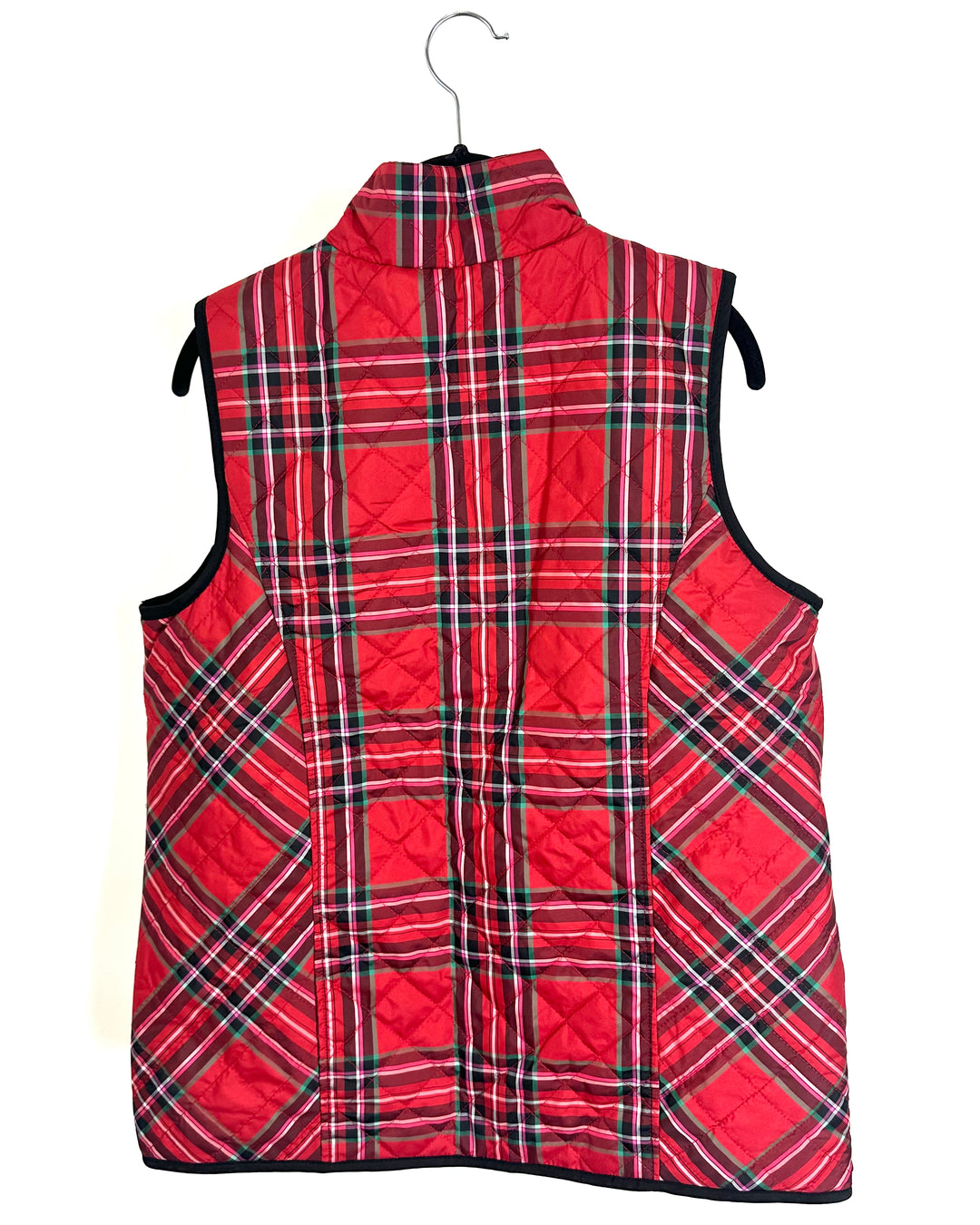 Holiday Black & Red Plaid Reversible Vest - Size 6/8