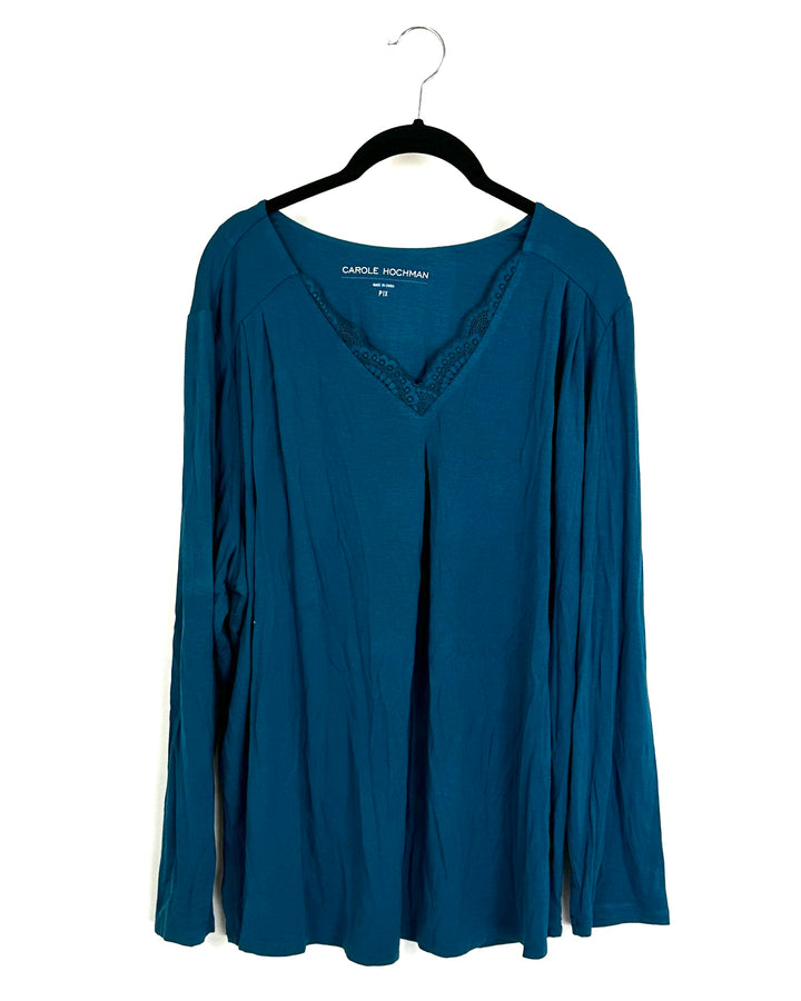 Ocean Blue Lace Pajama Top - P1X