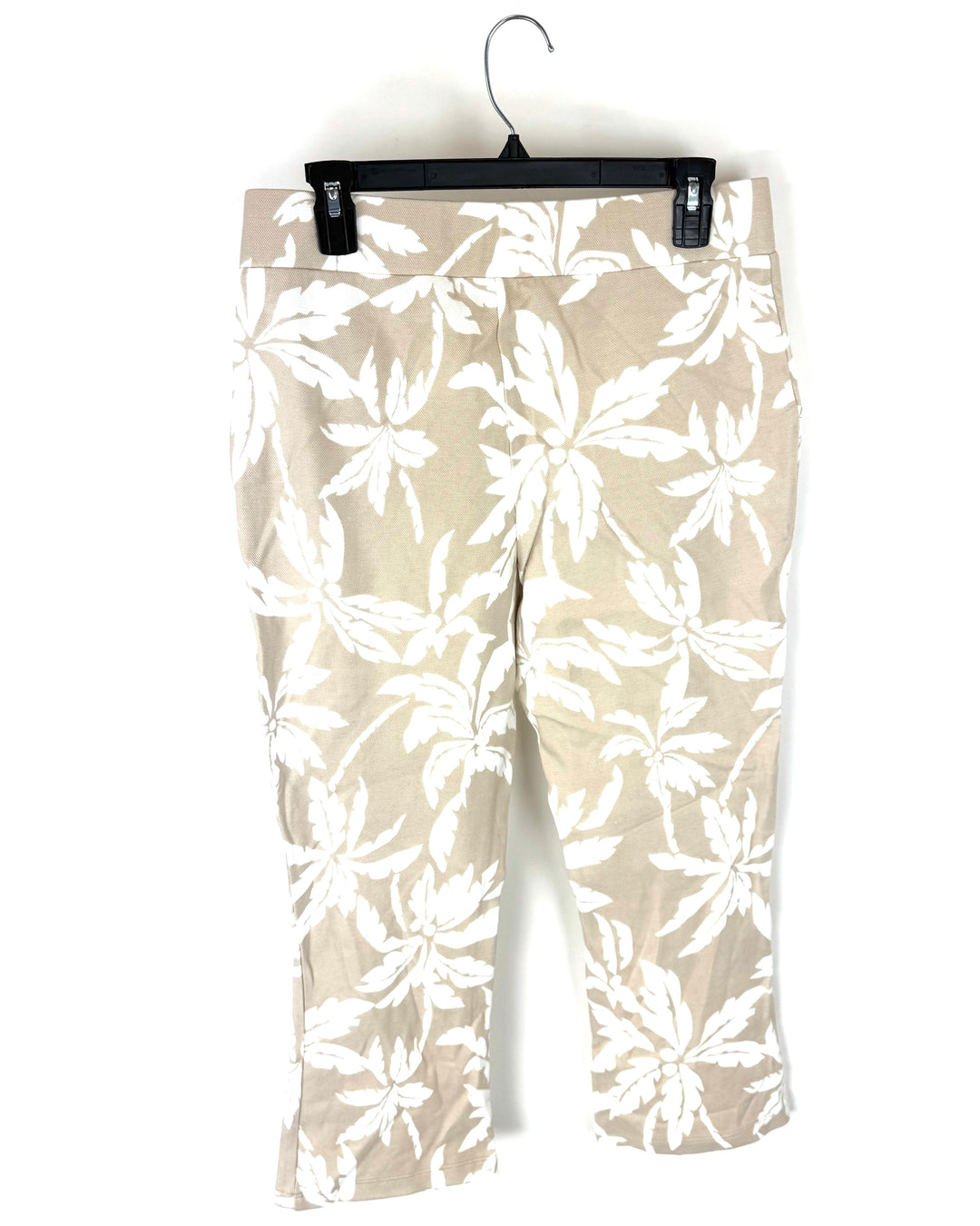 Tan And White Tropical Print Pants - Size 6/8