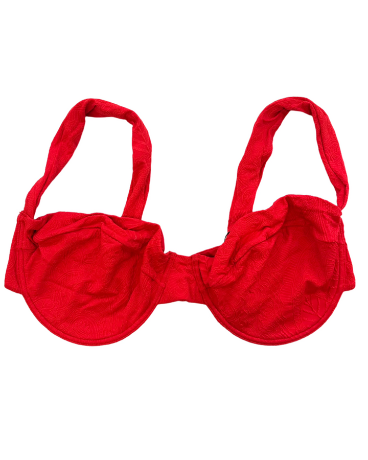 Red Embossed Underwire Bikini Top - Extra Extra Large