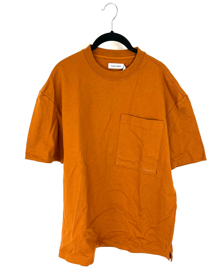 MENS Burnt Orange Structured T-Shirt - Medium