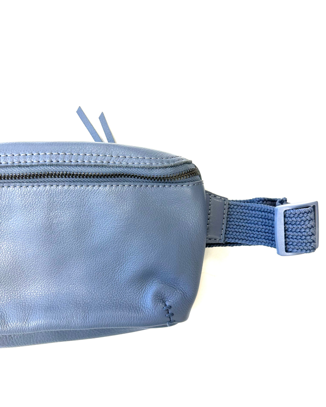 Mini Dusty Blue Leather Belt Bag