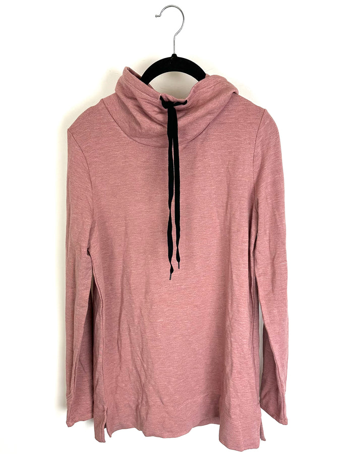 Heathered Dusty Pink Cowl Neck Tunic Top - Size 4/6