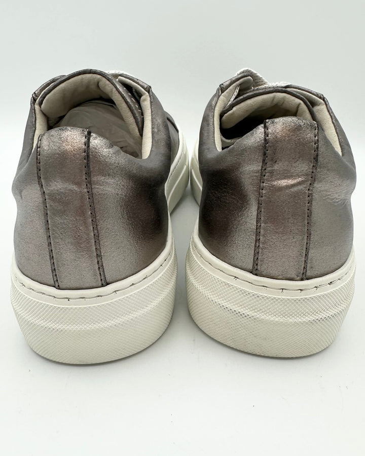 Dark Metallic Grey Leather Sneaker - Size 6 and 9
