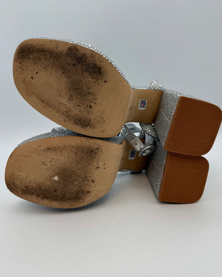 Silver Rhinestone Heels - Size 7, 8.5 and 10