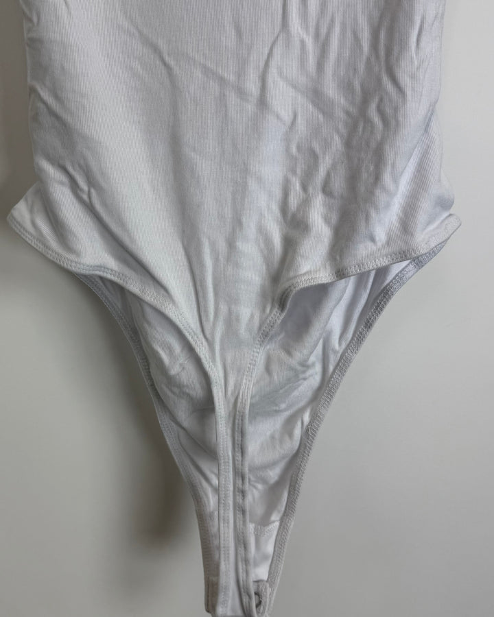 White High Neckline Bodysuit Top - Size 4/6