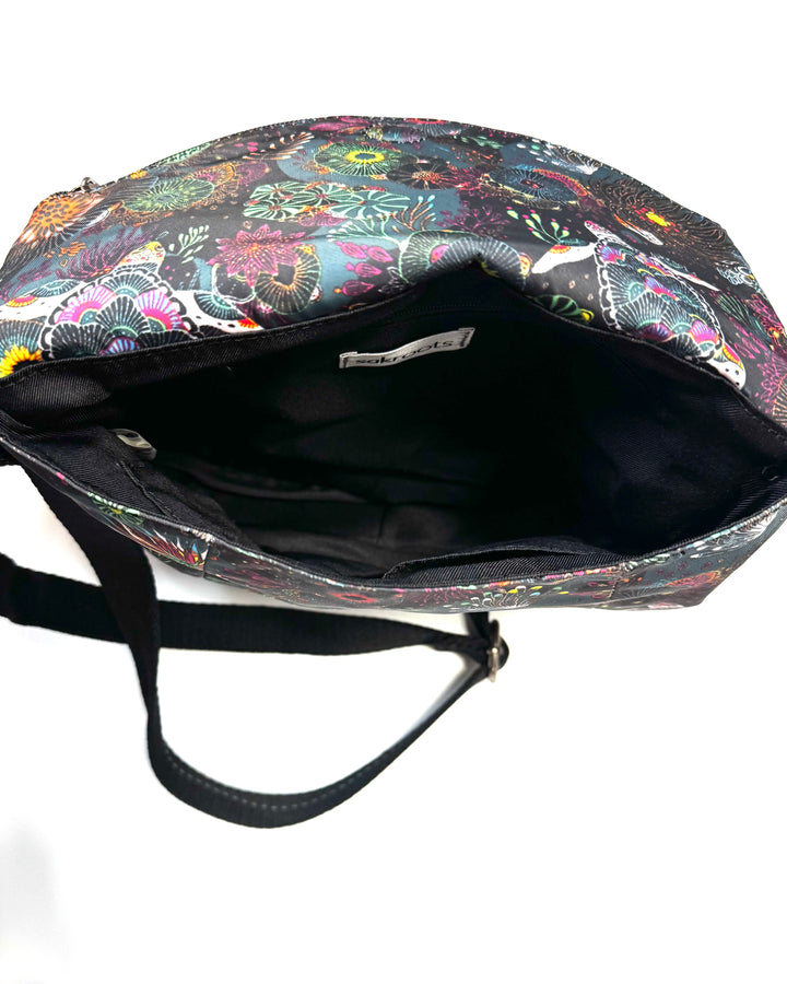 Black Water Motif Crossbody Bag