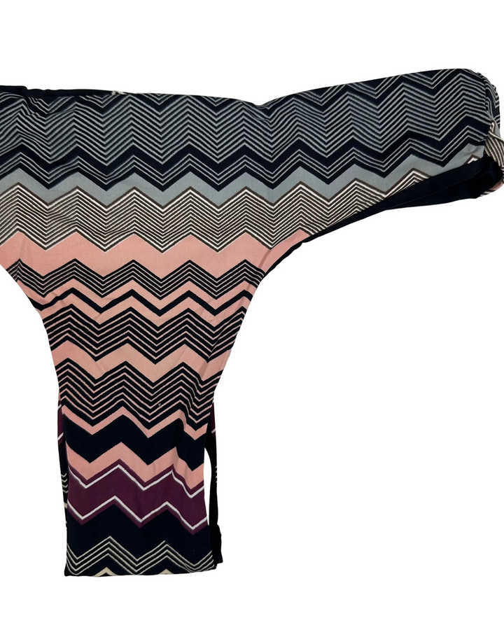 Ultra Cheeky Black Chevron Reversible Classic Bikini Bottom - Small