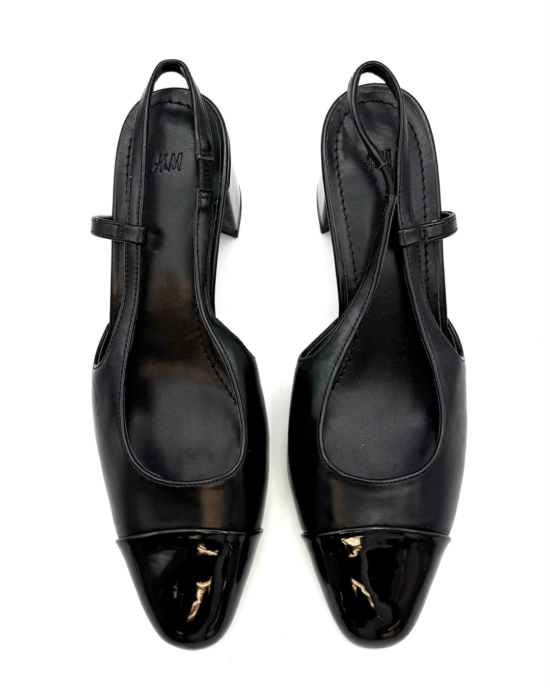 H&M Black Block Heel Shoe - Size 8