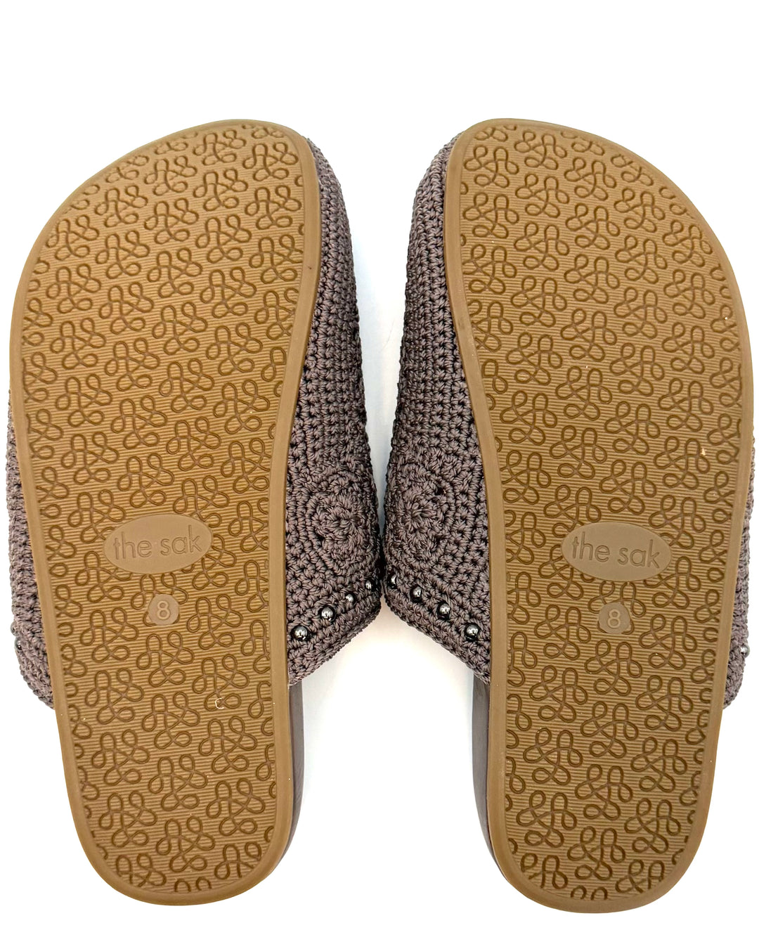 Brown Crochet & Bronze Clogs - Size 8