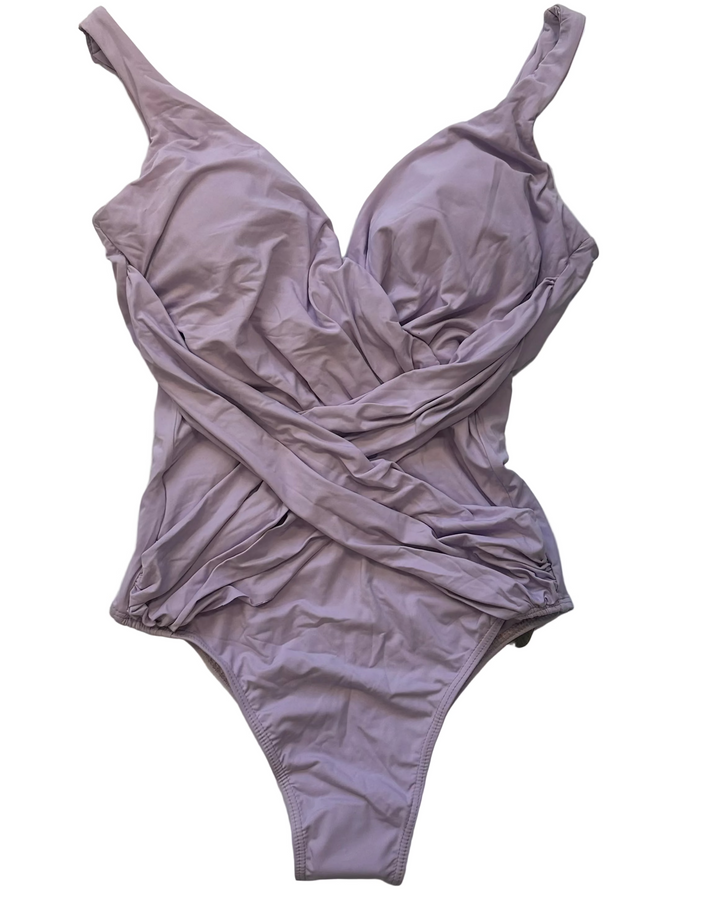 Lilac Purple Crossover One Piece Swimsuit - Small