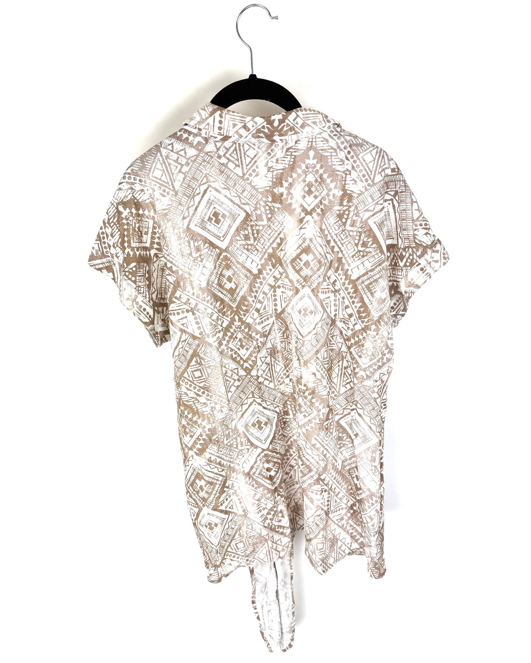 Tan Abstract Print Top - Size 6/8