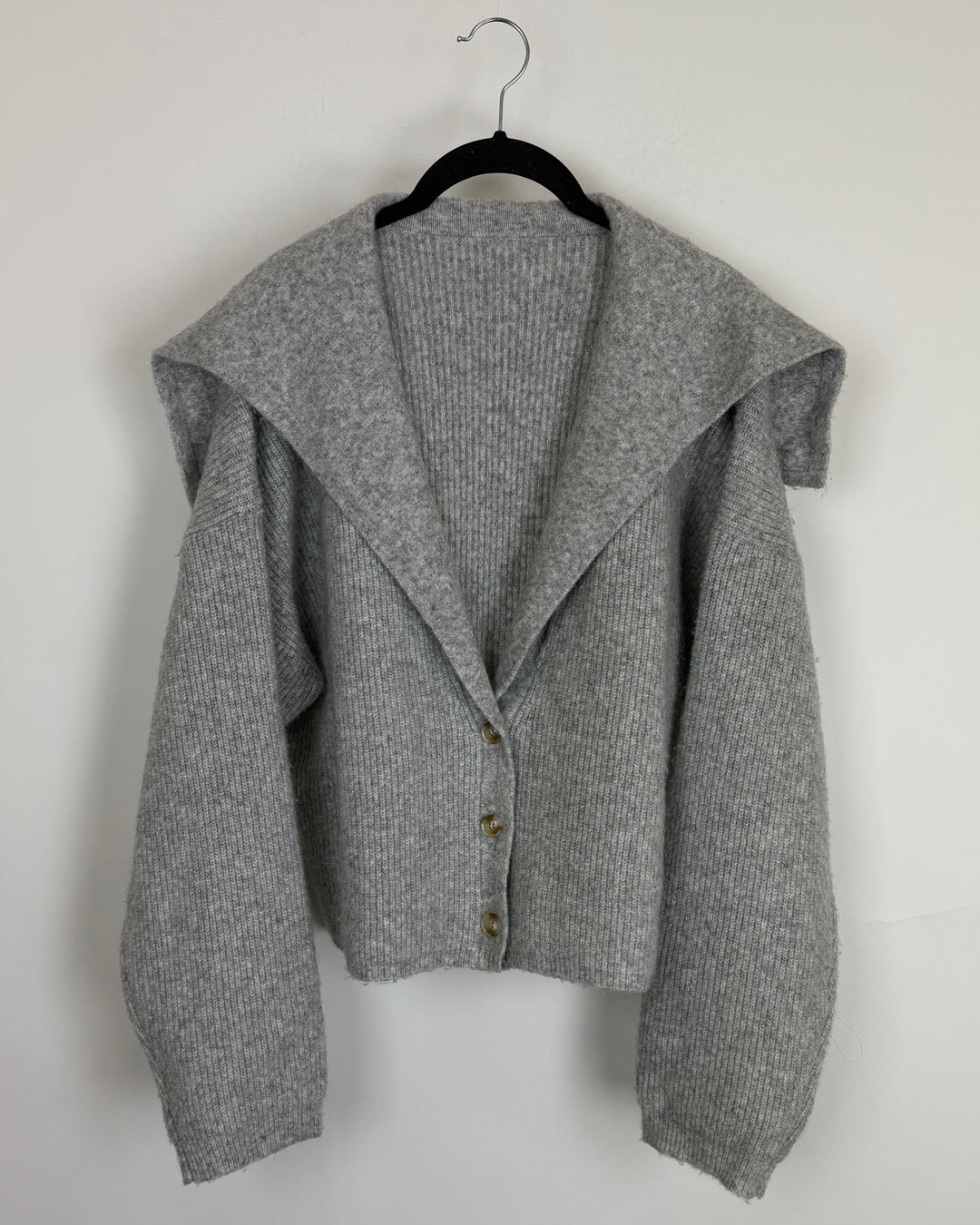 Gray Cropped Knit Sweater - Size 6/8