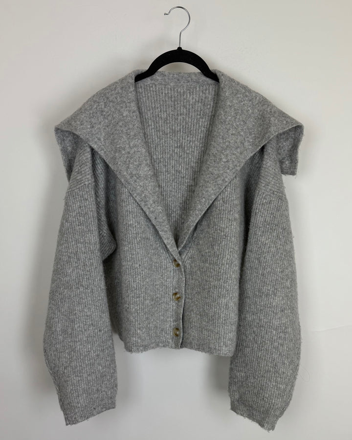 Gray Cropped Knit Sweater - Size 6/8