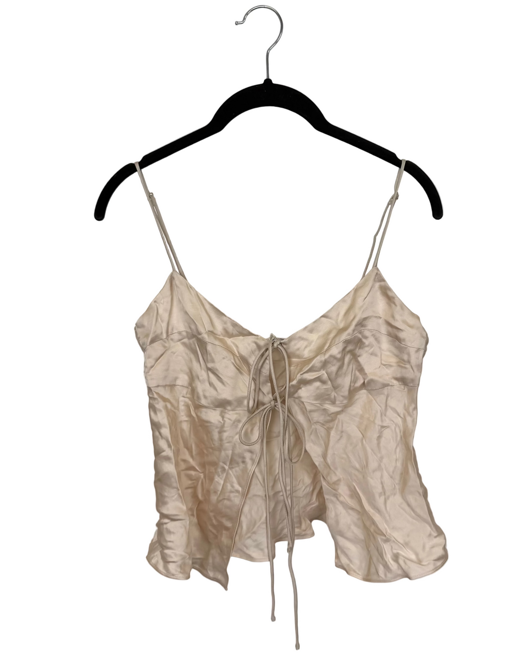 Muted Rose Gold Front Double Tie Top - 2/4