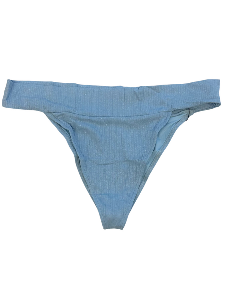 Light Blue Metallic Cheeky Bikini Bottom -  Extra Large