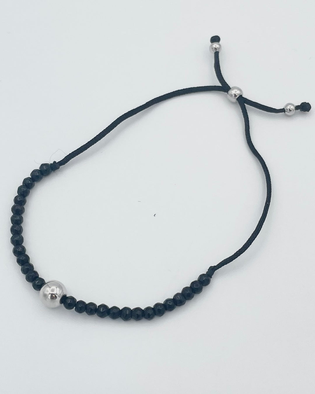 Black Rope & Silver Bracelet