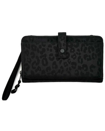 Black Leopard Print Wallet/Wristlet/Crossbody Bag