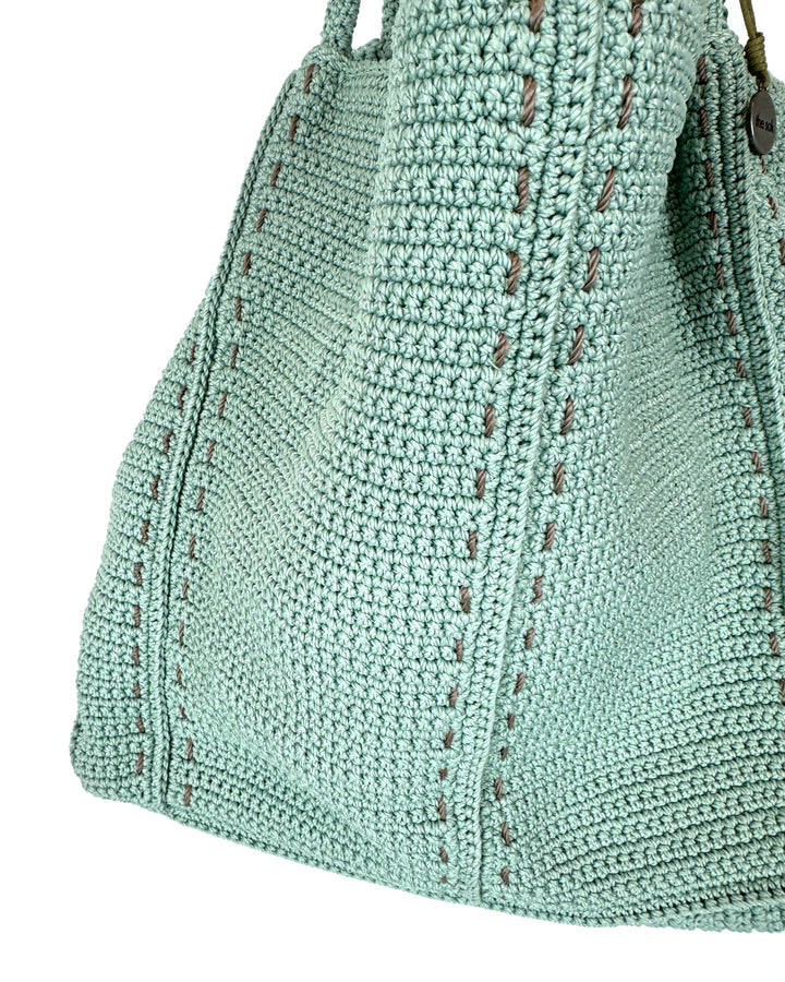 Mint Green Crochet Tote Bag