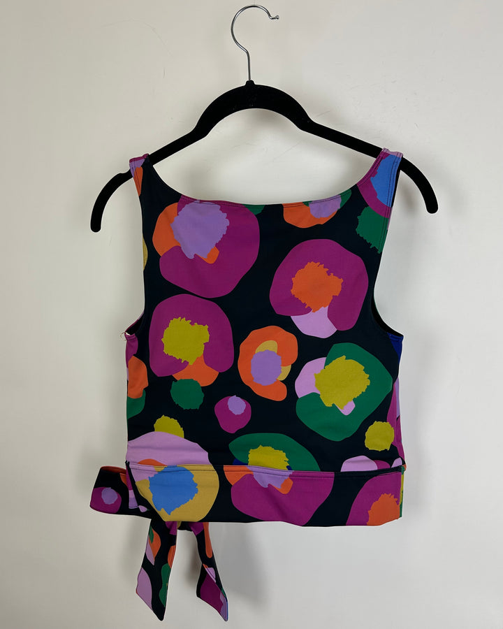Colorful Abstract Bow Sports Bra Top - XS, S, M, L, XL