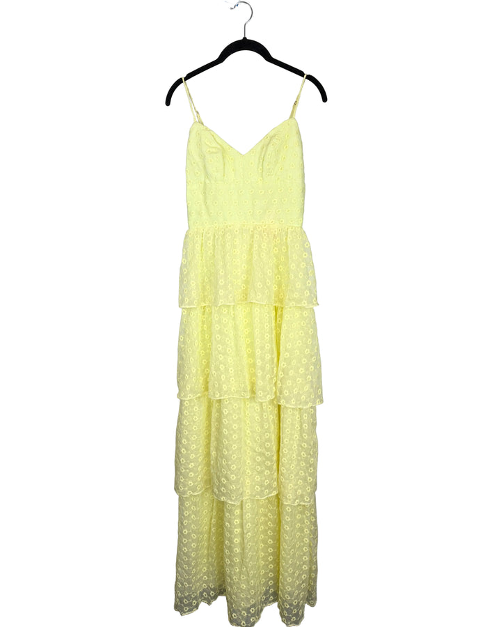 Yellow Ruffle Eyelet Dress - Size 2/4