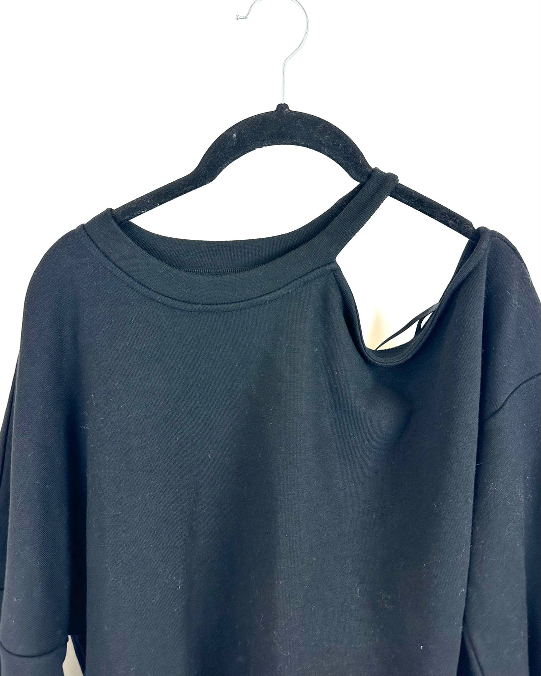 Black One Shoulder Sweater - Size 2/4