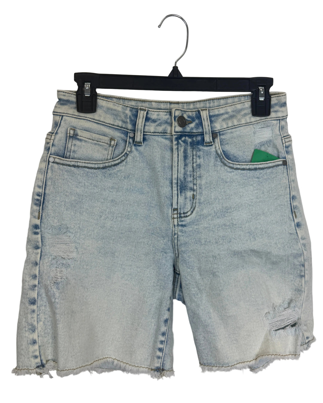 Bleached Denim Ripped Shorts -  Size 4