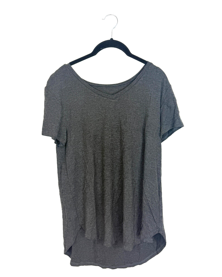 Charcoal V-Neck Tee - Size 2/4