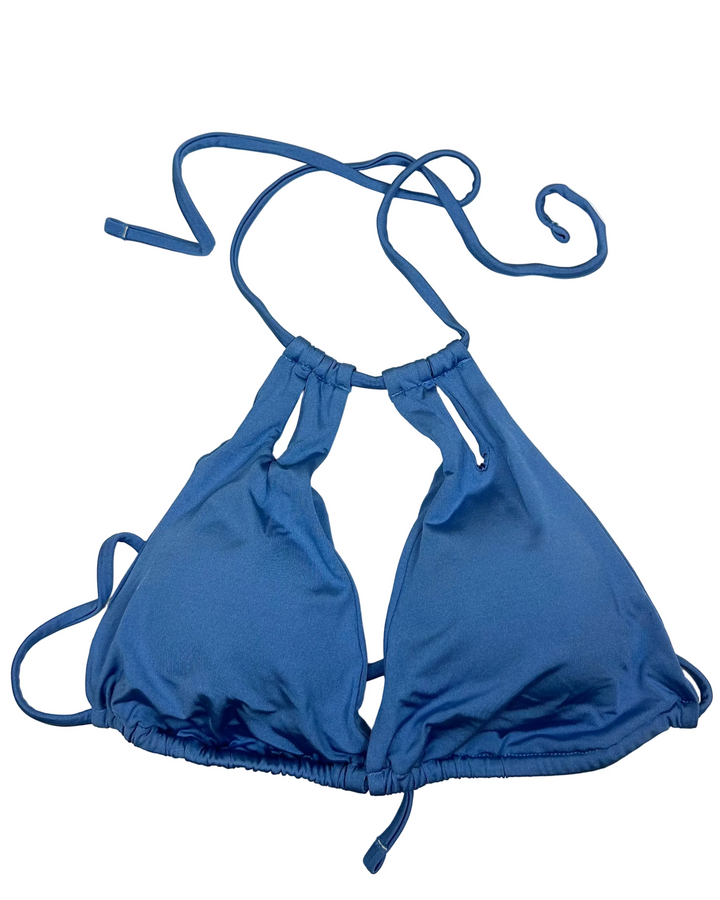 Steel Blue Cut Out Bikini Top - Small