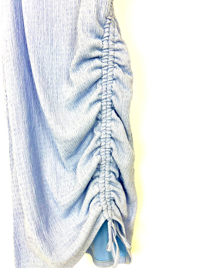 Ruched Baby Blue Mini Dress - Size 6/8