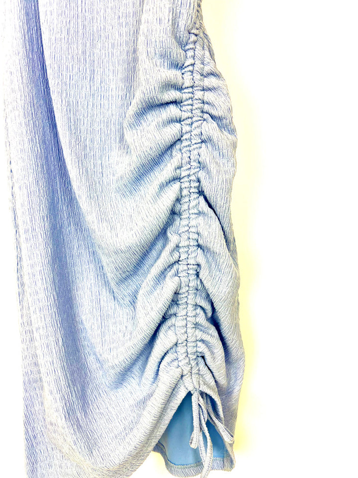 Ruched Baby Blue Mini Dress - Size 6/8