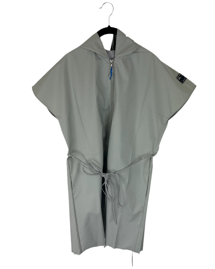 Light Gray Short Sleeve Raincoat With Bungee Belt - Size 4/6, 6/8, 8/10 and 10/12