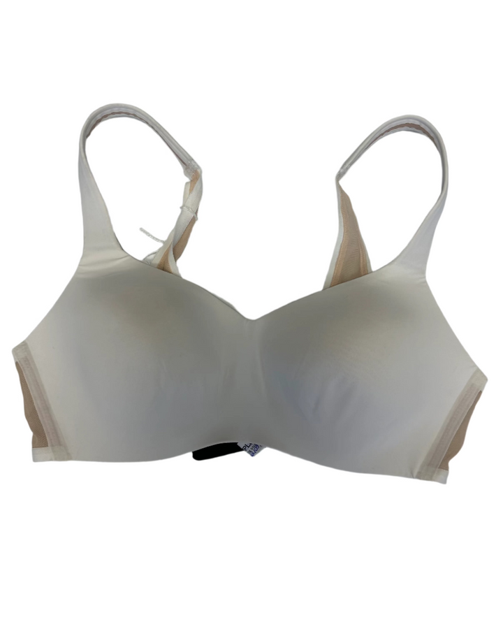 Ivory and Beige Mesh Panel Bra - Medium