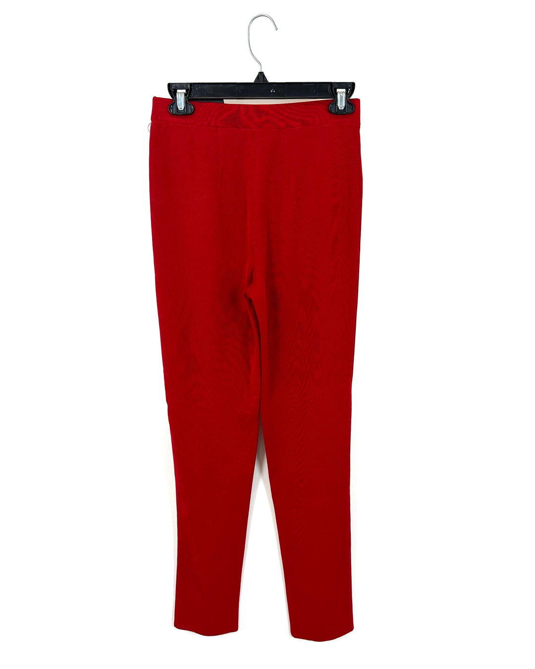 Red Slim Leg Ribbed Pants - Size 4-6