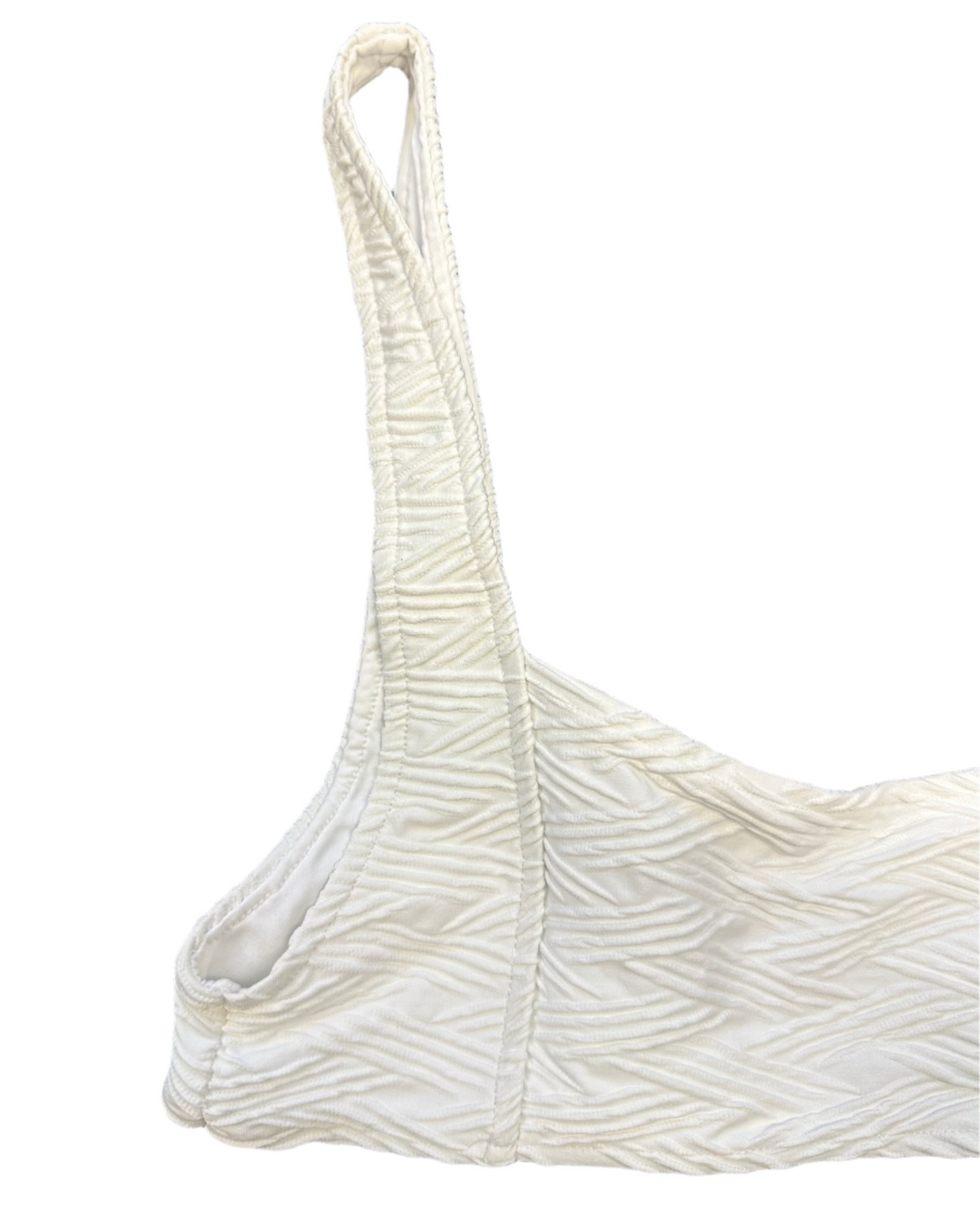 White Square Neck Bikini Top - Extra Small