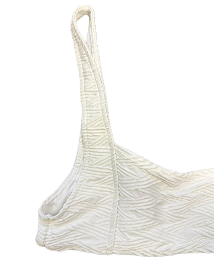 White Square Neck Bikini Top - Extra Small
