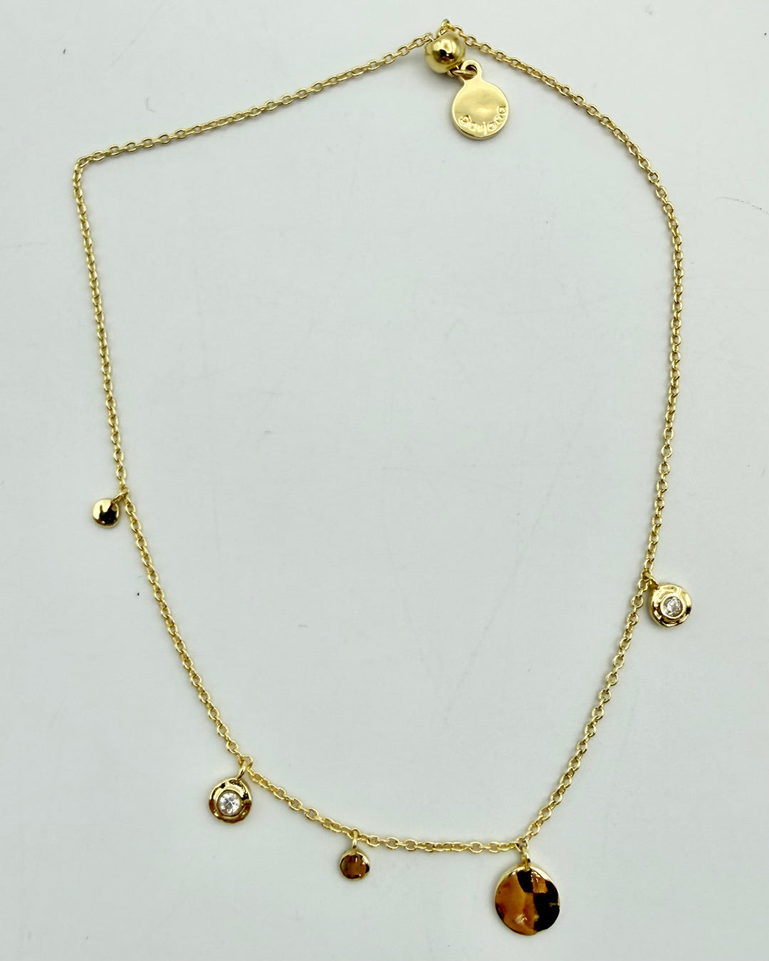 Silver Rhinestone & Gold Circle Bracelet