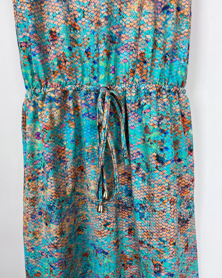 Bright Multi Color Snake Print Coverup - Size 2/4
