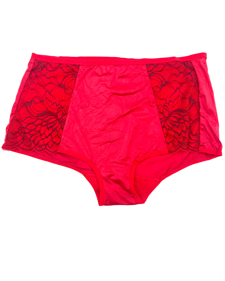 Red High Waist Boy Short Underwear - Medium
