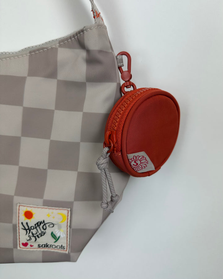 Tan Checkered Adjustable Strap Bag