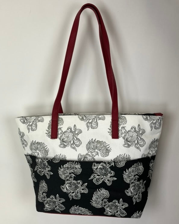 Black and White Patterned Tote Bag