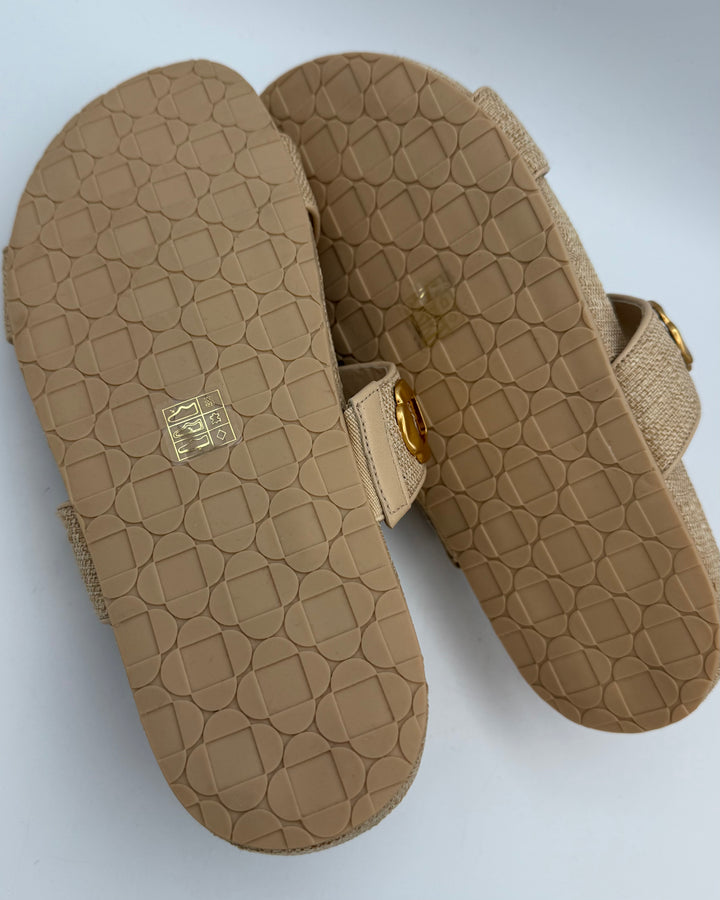 Raffia Slip On Sandals - Size 6.5