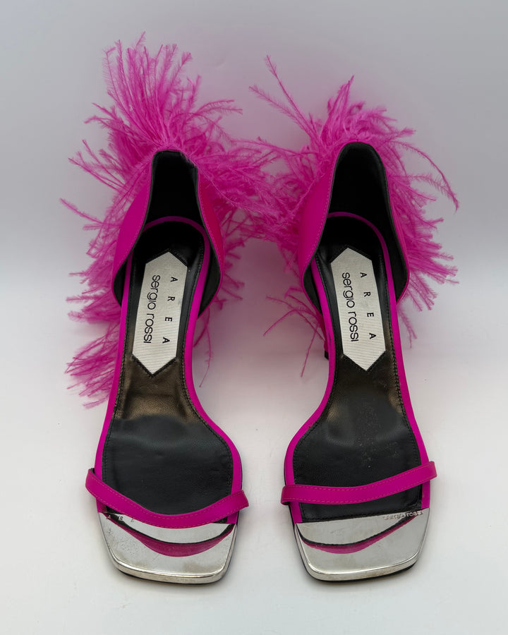 Hot Pink Feather Heels - Size 38 and 40