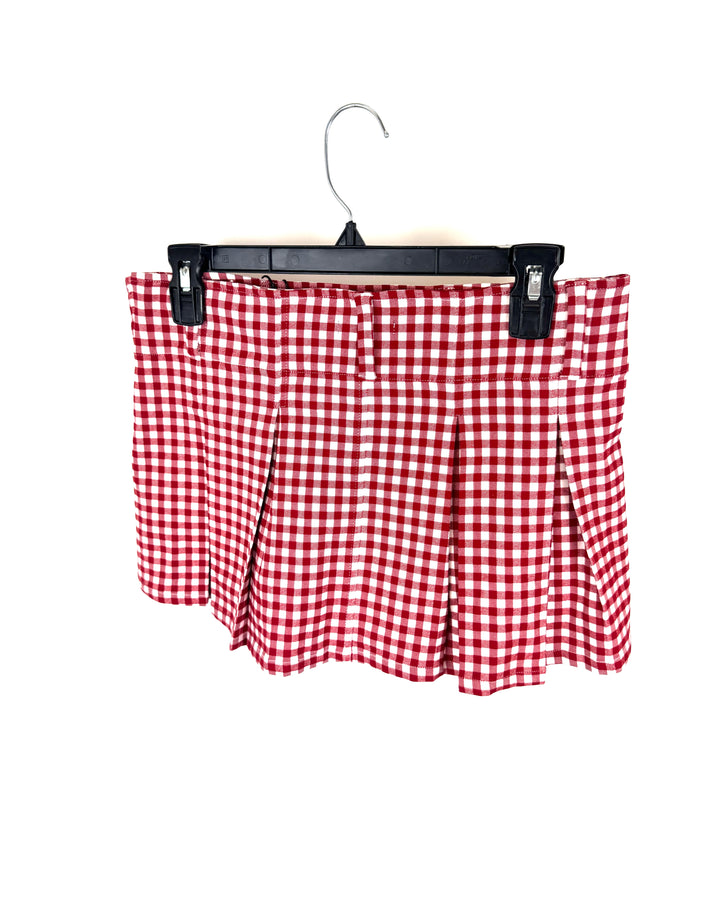 Red Gingham Mini Skort - Size 4/6